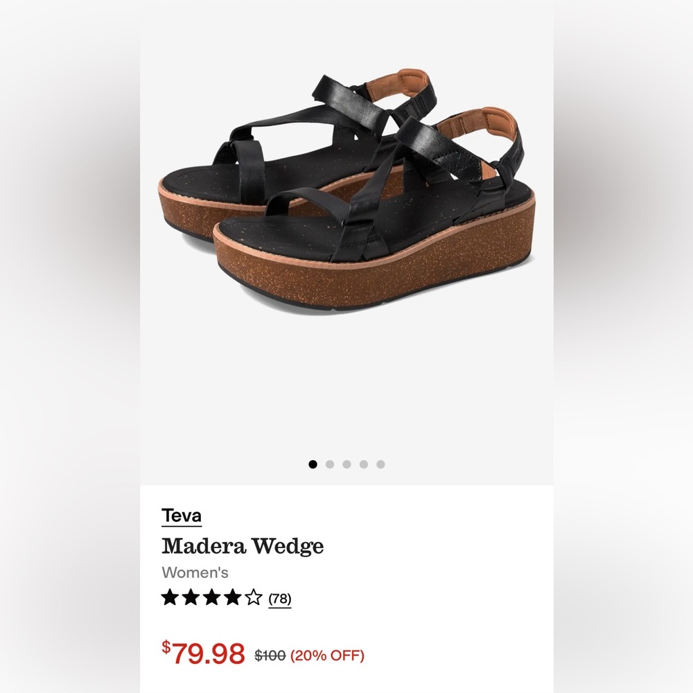 Teva Women's Black and Brown Madera Wedges